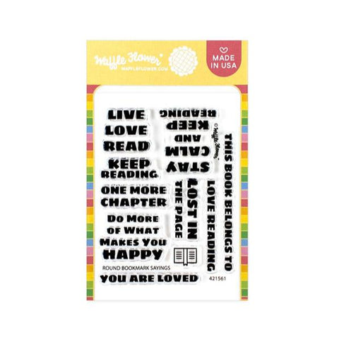 WAFFLE FLOWER: Round Bookmark Sayings | Stamp