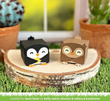 LAWN FAWN: Tiny Gift Box Owl & Penguin Add-on | Lawn Cuts Die