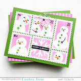 WAFFLE FLOWER: Postage Collage Snowman | Stencil