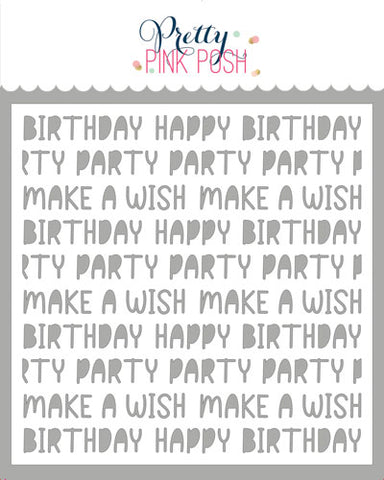 PRETTY PINK POSH:  Birthday Words | Stencil