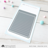 MAMA ELEPHANT: Note Page | Creative Cuts