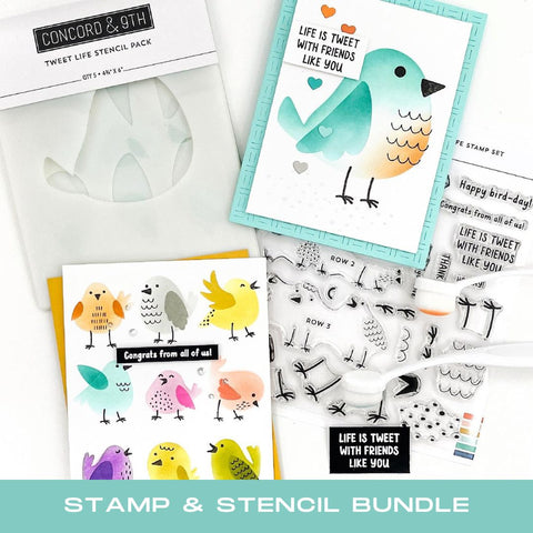 CONCORD & 9 th : Tweet Life | Stamp & Stencil Bundle