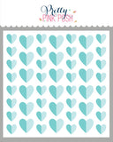 PRETTY PINK POSH:  Half Hearts | Layered Stencil 2PK