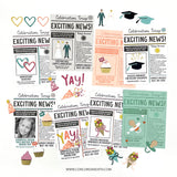 CONCORD & 9 th : Happy Headlines | Stamp and Die Bundle