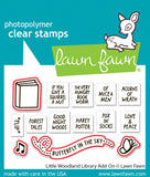 LAWN FAWN: Little Woodland Library Add-On | Stamp, Coordinating Stencil & Die Bundle