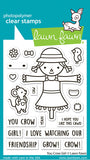 LAWN FAWN: You Crow Girl | Stamp, Coloring Stencil & Die Bundle