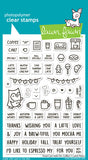 LAWN FAWN: Treat Cart Add-On | Coffee | Stamp, Coloring Stencil & Die Bundle