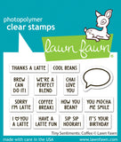 LAWN FAWN: Tiny Sentiments Add-On | Coffee | Stamp