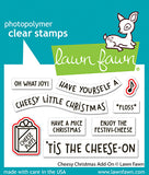 LAWN FAWN: Cheesy Christmas Add-On | Stamp, Coloring Stencil & Die Bundle