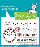 LAWN FAWN: Sweet Strawberry | Stamp, Coloring Stencil & Die Bundle