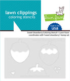 LAWN FAWN: Sweet Strawberry | Stamp, Coloring Stencil & Die Bundle