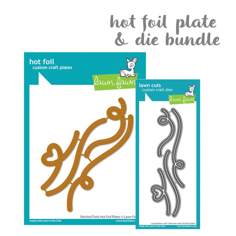 LAWN FAWN: Stitched Trails | Hot Foil Plate & Die Bundle