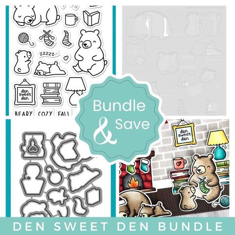 LAWN FAWN:  Den Sweet Den | Stamp, Coloring Stencil & Die Bundle