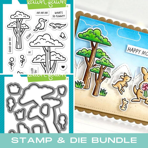 LAWN FAWN: Kanga-rriffic Add-on | Stamp & Lawn Cuts Die Bundle