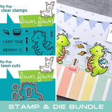 LAWN FAWN: Little Dragon Flip-Flop | Stamp & Lawn Cuts Die Bundle