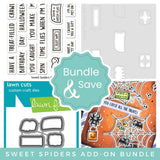 LAWN FAWN: Sweet Spiders Add-On | Stamp, Coloring Stencils & Die Bundle