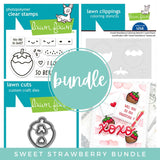 LAWN FAWN: Sweet Strawberry | Stamp, Coloring Stencil & Die Bundle