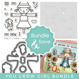 LAWN FAWN: You Crow Girl | Stamp, Coloring Stencil & Die Bundle