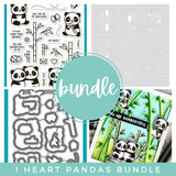 LAWN FAWN: I Heart Pandas | Stamp, Coloring Stencil & Die Bundle