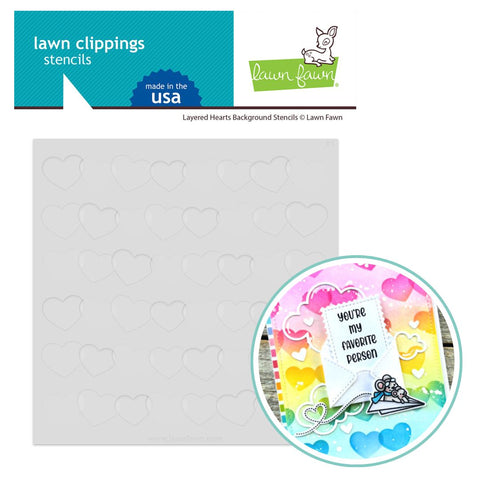 LAWN FAWN: Hearts Background | Layering Stencils