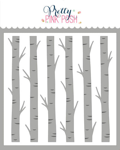 PRETTY PINK POSH: Birch Trees | Layered Stencil 2PK