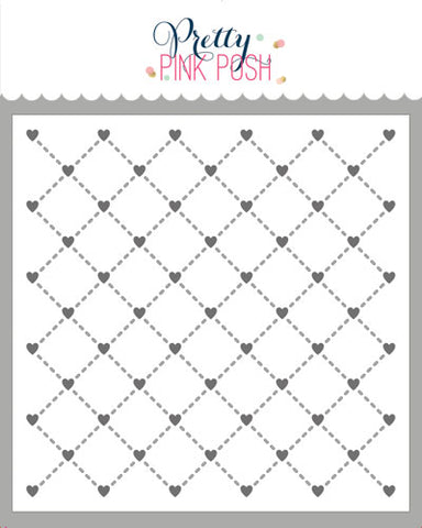 PRETTY PINK POSH:  Heart Lattice | Layered Stencil 2PK