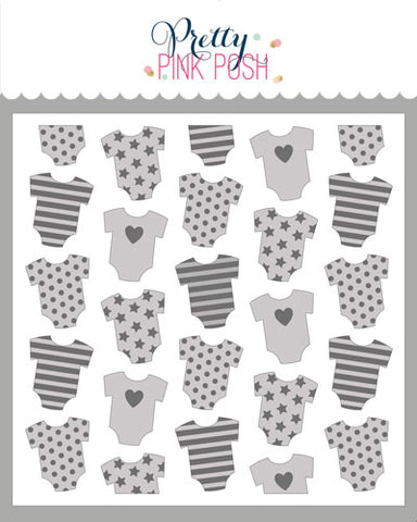 PRETTY PINK POSH:  Onesies | Layered Stencil 2PK