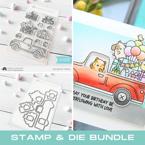 MAMA ELEPHANT:  Deliver By Truck | Stamp and Creative Cuts Bundle