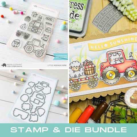 MAMA ELEPHANT: Little Agenda Farm | Stamp and Creative Cuts Bundle