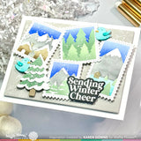 WAFFLE FLOWER: Postage Collage Snowy | Stencil