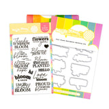 WAFFLE FLOWER: Full Bloom Sentiments | Combo Stamp & Die