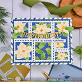 WAFFLE FLOWER: Postage Collage Poinsettia | Stencil