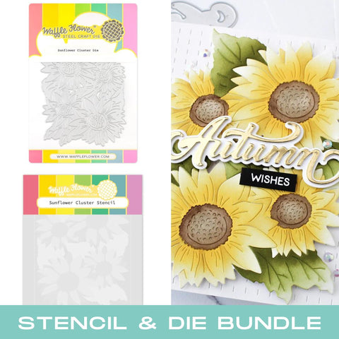 WAFFLE FLOWER: Sunflower Cluster | Combo Die & Stencil