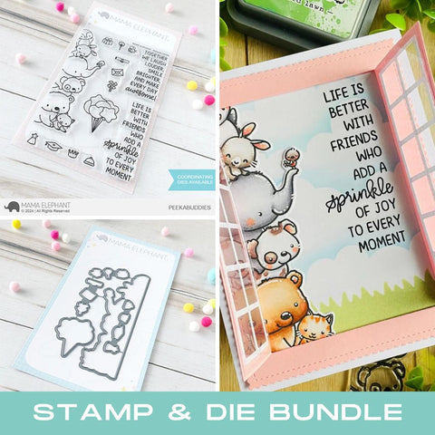 MAMA ELEPHANT: Peekabuddies | Stamp and Creative Cuts Bundle