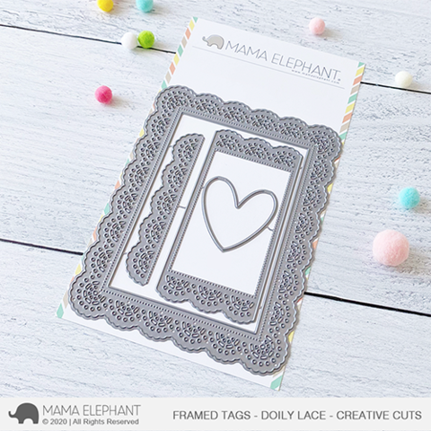 MAMA ELEPHANT: Framed Tags Doily Lace | Creative Cuts