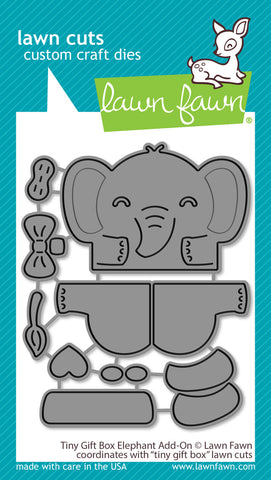 LAWN FAWN: Tiny Gift Box Elephant Add-on | Lawn Cuts Die