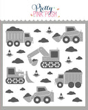 PRETTY PINK POSH:  Construction Trucks | Layered Stencil 3PK