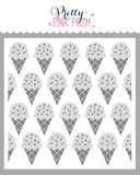 PRETTY PINK POSH:  Ice Cream Cones | Layered Stencil 4PK