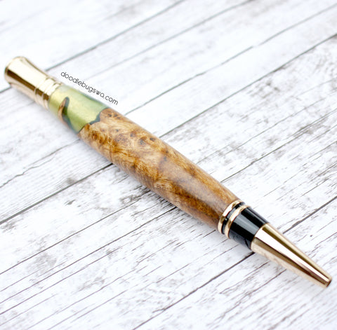 NORTHWEST BEACH WORKS:  Ballpoint Pen (Spalted Maple Burl & Resin)