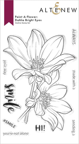 ALTENEW: Paint-A-Flower: Dahlia Bright Eyes Outline | Stamp