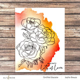 ALTENEW: Paint-A-Flower: Rosa Floribunda Outline | Stamp