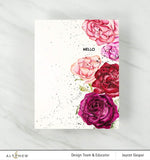 ALTENEW: Paint-A-Flower: Rosa Floribunda Outline | Stamp