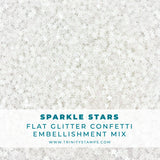 TRINITY STAMPS: Confetti Embellishment Mix | White Sparkle Stars